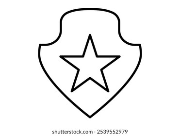 Ícone de escudo preto com estrela