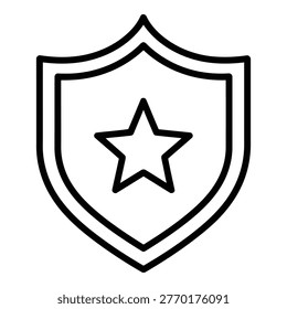 Black shield icon with star