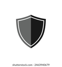 Black shield icon. Vector illustration