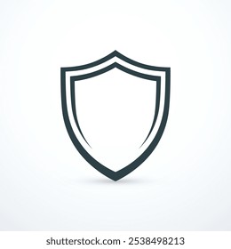 Black shield icon. Vector illustration