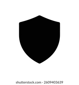black shield icon vector isolated on white background