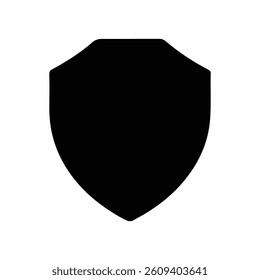 black shield icon vector isolated on white background