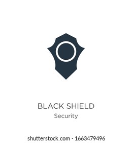 Black shield icon vector. Trendy flat black shield icon from security collection isolated on white background. Vector illustration can be used for web and mobile graphic design, logo, eps10