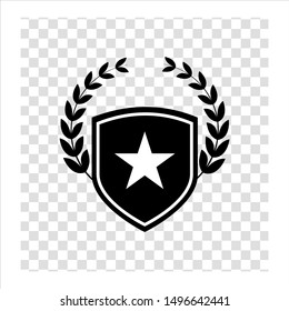 black shield with laurel isolated design.