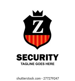 Black Shield logo. Abstract secure shield logo design - various geometric shapes - Security visual identity - Security Logo template Monogram design elements Business sign identity vector illustration