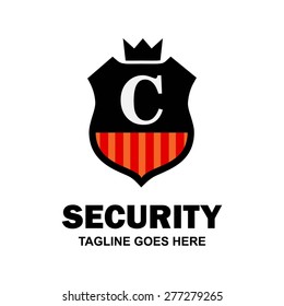 Black Shield logo. Abstract secure shield logo design - various geometric shapes - Security visual identity - Security Logo template Monogram design elements Business sign identity vector illustration