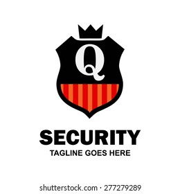 Black Shield logo. Abstract secure shield logo design - various geometric shapes - Security visual identity - Security Logo template Monogram design elements Business sign identity vector illustration