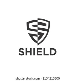 Black Shield Logo Template