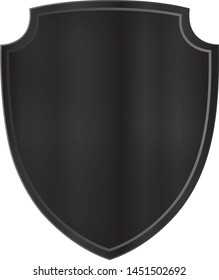 Black shield for logo and text. Heraldic shield. Vector illustration for design and web isolated n black background.