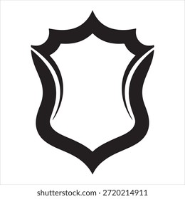 Ein schwarzer Schild Umriss auf weißem Hintergrund ein klassisches Symbol des Schutzes.