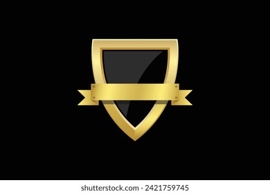 Black Shield Security Guard protection vector design illustration isolated editable background