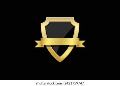 Protector de protección contra la protección contra la protección contra el escudo negro ilustración de diseño de vectores aislado de fondo editable