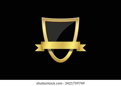 Black Shield Security Guard protection vector design illustration isolated editable background