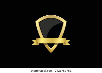 Schutz der Black Shield Security Guard, Vektorgrafik-Design einzeln auf bearbeitetem Hintergrund