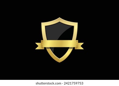Protector de protección contra la protección contra la protección contra el escudo negro ilustración de diseño de vectores aislado de fondo editable