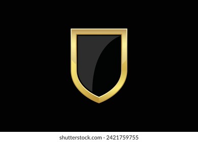 Black Shield Security Guard protection vector design illustration isolated editable background