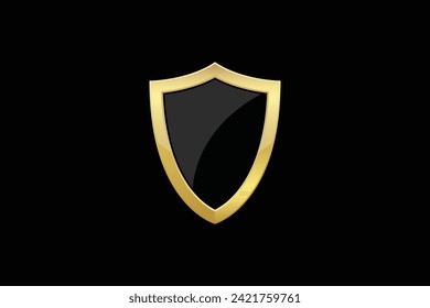 Protector de protección contra la protección contra la protección contra el escudo negro ilustración de diseño de vectores aislado de fondo editable