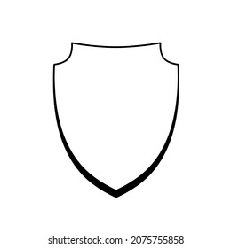 Black Shield security icon isolated on white