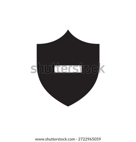 Black shield silhouette featuring a white horizontal minus bar in the center.