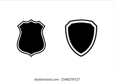 "Black Shield Silhouette Icon - Minimalistic Vector Design"