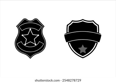 "Black Shield Silhouette Icon - Minimalistic Vector Design"