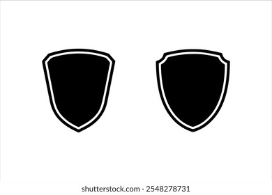 "Black Shield Silhouette Icon - Minimalistic Vector Design"