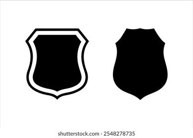 "Black Shield Silhouette Icon - Minimalistic Vector Design"