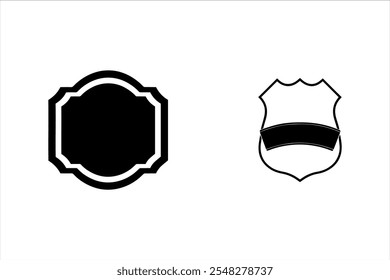 "Black Shield Silhouette Icon - Minimalistic Vector Design"