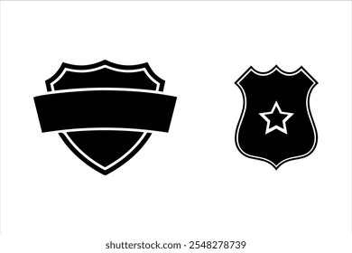 "Black Shield Silhouette Icon - Minimalistic Vector Design"