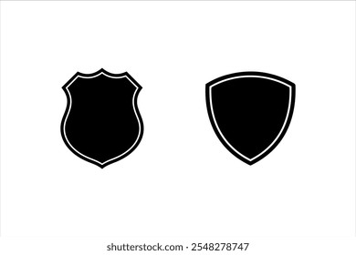 "Black Shield Silhouette Icon - Minimalistic Vector Design"