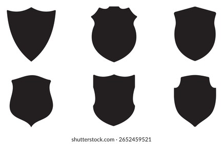 Black Shield Silhouetten Set für Grafikdesign