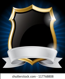 Black Shield and Silver Ribbon