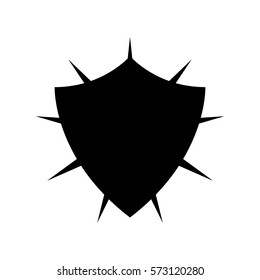 Black shield with spikes