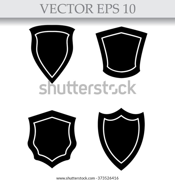 Black Shield Vector Icon Stock Vector (Royalty Free) 373526416