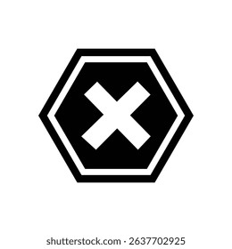black shilottued vector stop sign icon. No sign, red warning isolated 