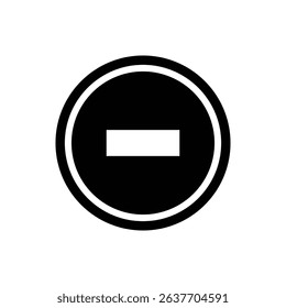 black shilottued vector stop sign icon. No sign, red warning isolated