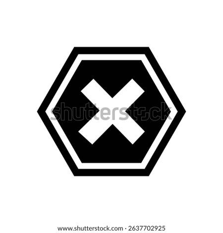 black shilottued vector stop sign icon. No sign, red warning isolated 