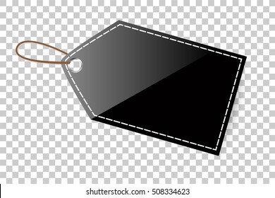 Black Shining Blank Tag, at Transparent Effect Background
