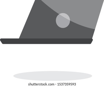 black shining laptop graphic vector