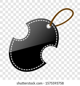 Black Shining Oval Blank Tag with at transparent effect background
