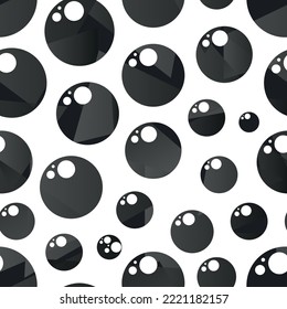 Black Shiny Balls On White Background 