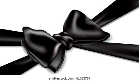 Black shiny bow