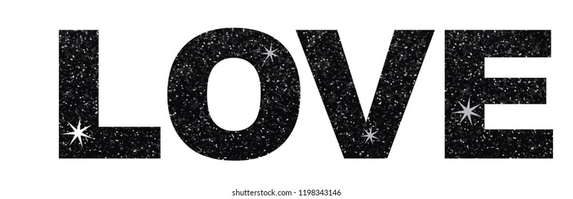 Black Shiny Love Letter Stock Vector (Royalty Free) 1198343146 ...