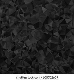 Black shiny triangle background design. Geometric background in Origami style with gradient. Design for your background, cover, poster, banner, flyer, party invitation card, brochure etc