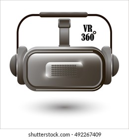 Black shiny virtual glasses on a white background.
