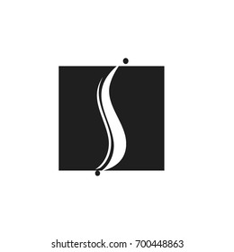 black shiny wave black color.modern style logo