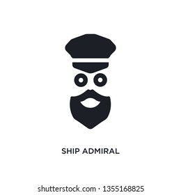 black ship admiral isolated vector icon. simple element illustration from nautical concept vector icons. ship admiral editable logo symbol design on white background. can be use for web and mobile