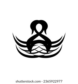Black ship anchor vector logo design