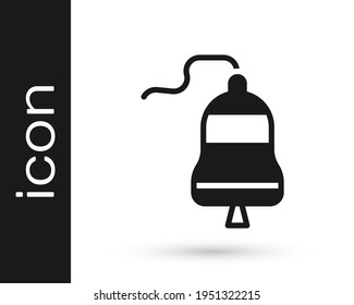 Black Ship bell icon isolated on white background.  Vector