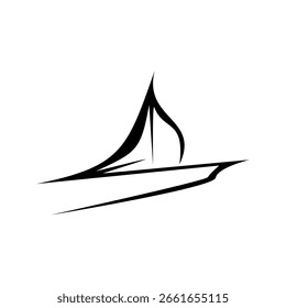 Icono de barco negro Logo de barco negro. Ilustración vectorial de un barco negro, sobre un fondo blanco.